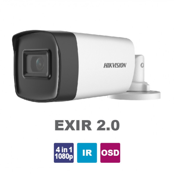 DS-2CE17D0T-IT3F2.8C Bullet 4in1 1080p EXIR, έξοδο HDTVI/CVI/AHD/CVBS, εξωτερικού χώρου,φακό 2.8 mm